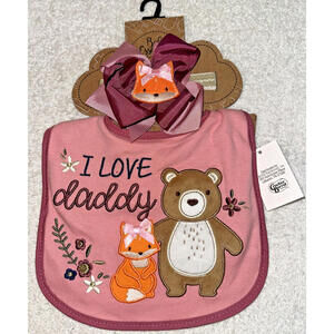 I Love Daddy Cracker Barrell Gift Set Headband Bib Set 0 To 6 Months NWT ￼